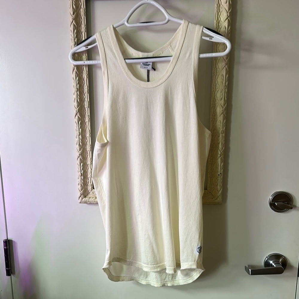 🇨🇦 REIGNING CHAMP XS Cream Racer Back Tank Top Sleeveless